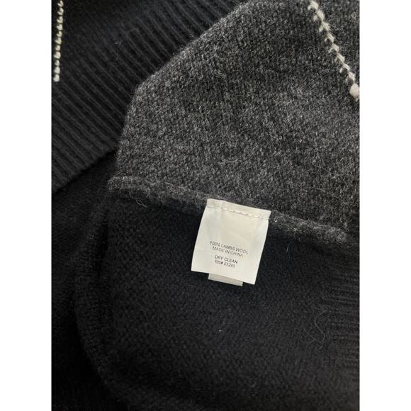 Express 100% Lambswool Checkered Panel Men's Sweater Size Large - Picture 7 of 7